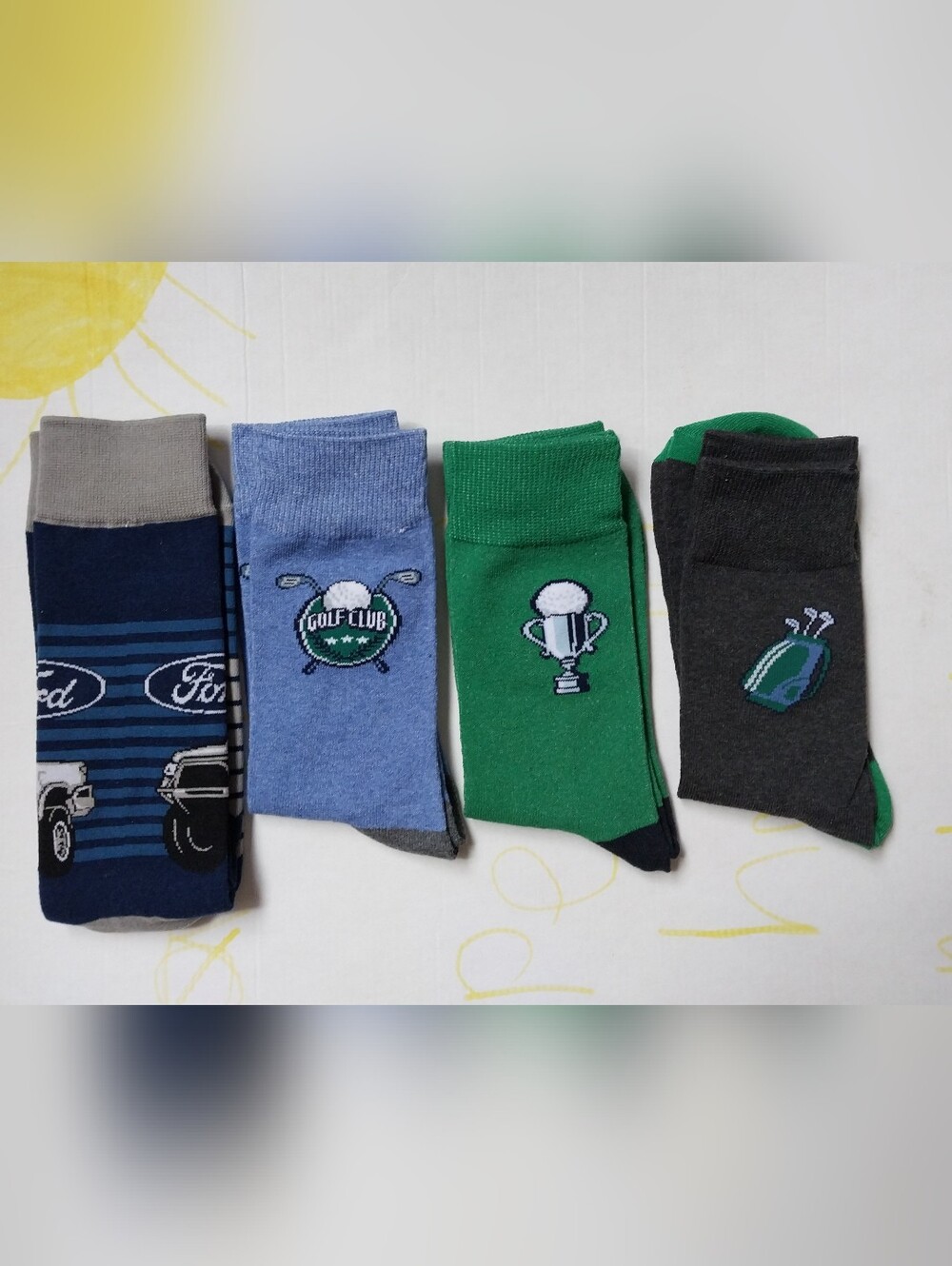 Men's Green Golf Trophy Crew Socks